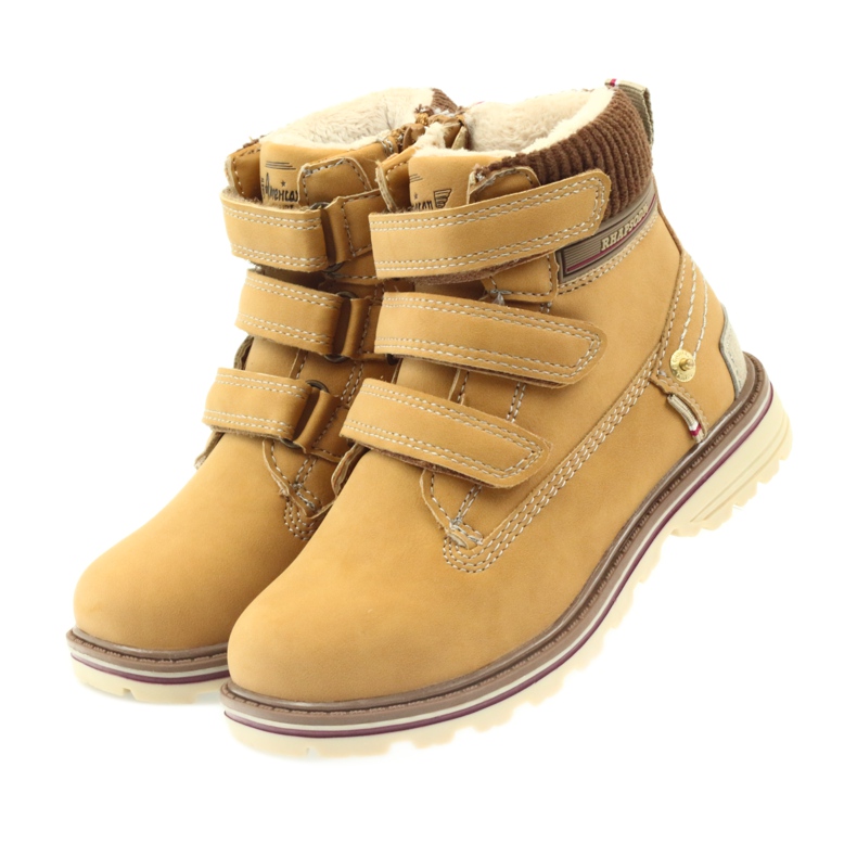 American Club Botas de velcro 708121 marrom amarelo 3