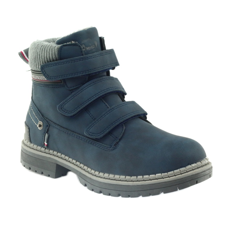 American Club Botas de velcro 708121 cinza azul marinho 1