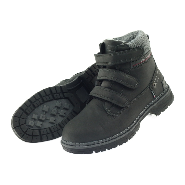 American Club Botas de velcro 708121 preto cinza 4