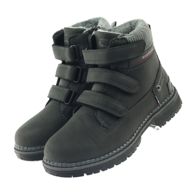 American Club Botas de velcro 708121 preto cinza 3