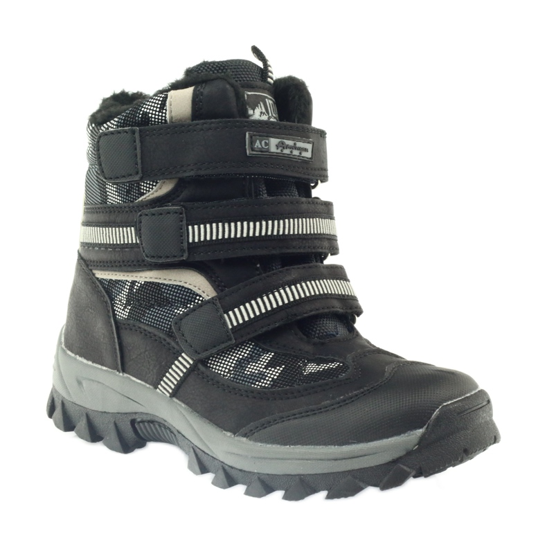 American Club Botas americanas botas botas de inverno 87433 pretas branco preto cinza 1