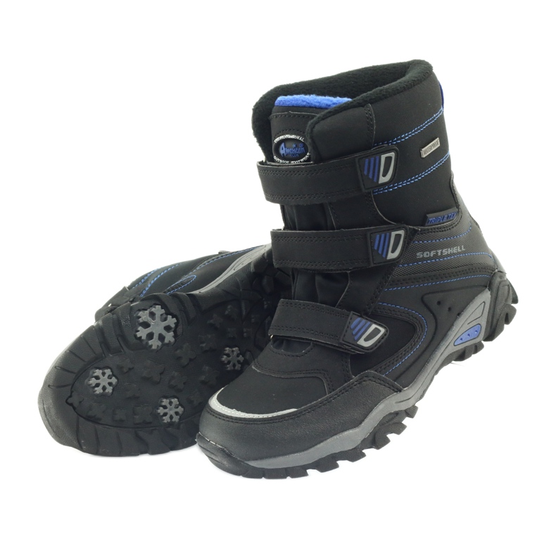 American Club Botas pretas softshell com membrana 1809 preto azul 4