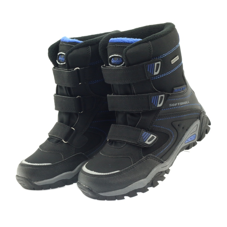 American Club Botas pretas softshell com membrana 1809 preto azul 3