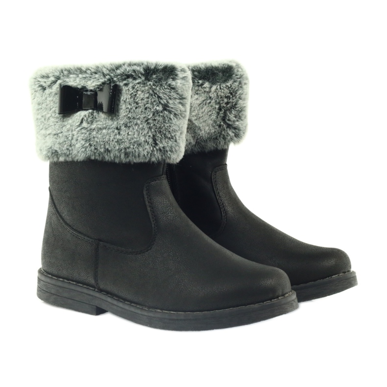 American Club Botas de cano altas americanas de inverno com pele preto 4 American Club Botas de cano altas americanas de inverno com pele preto 4