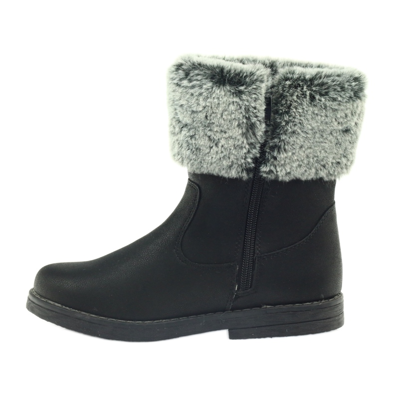 American Club Botas de cano altas americanas de inverno com pele preto 2