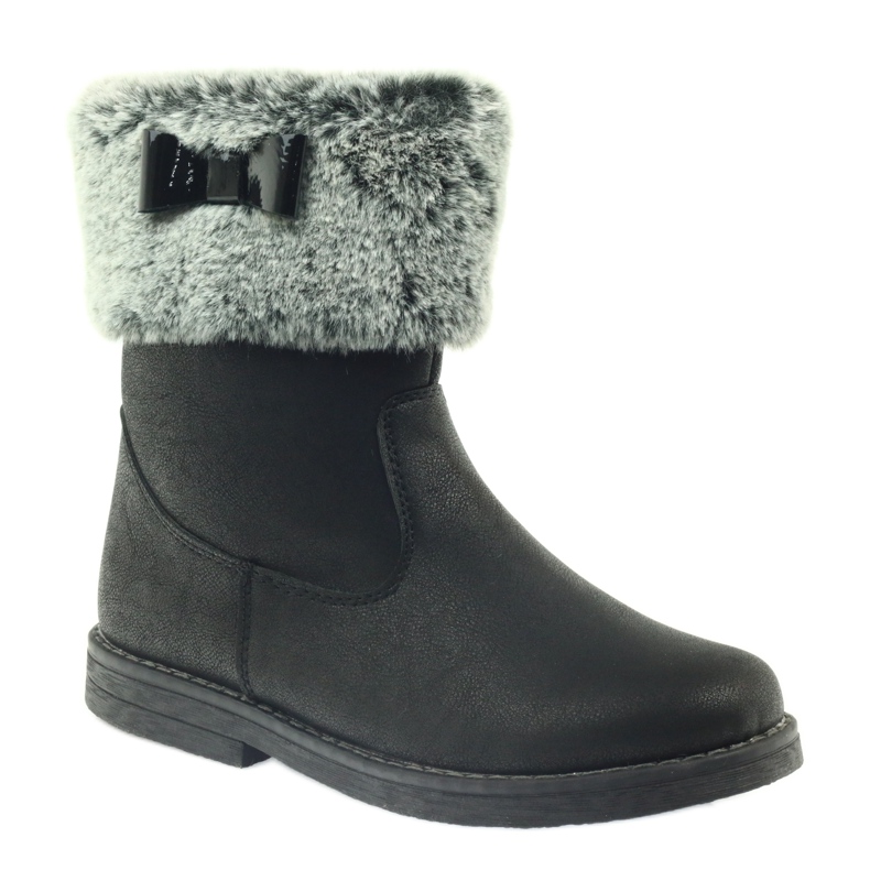 American Club Botas de cano altas americanas de inverno com pele preto 1 American Club Botas de cano altas americanas de inverno com pele preto 1