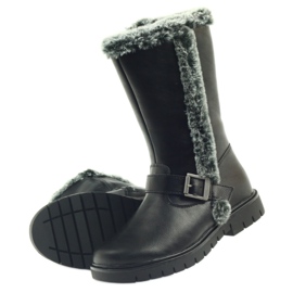 American Club Botas pretas compridas com pele preto 4