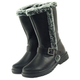American Club Botas pretas compridas com pele preto 3