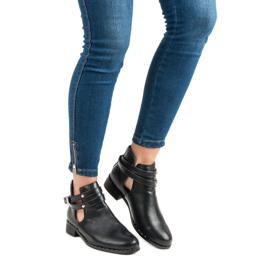 Botas pretas da moda preto 1