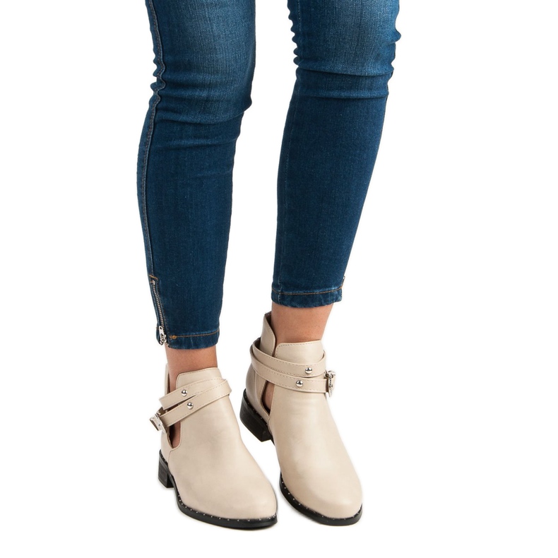 Botas de moda bege 1