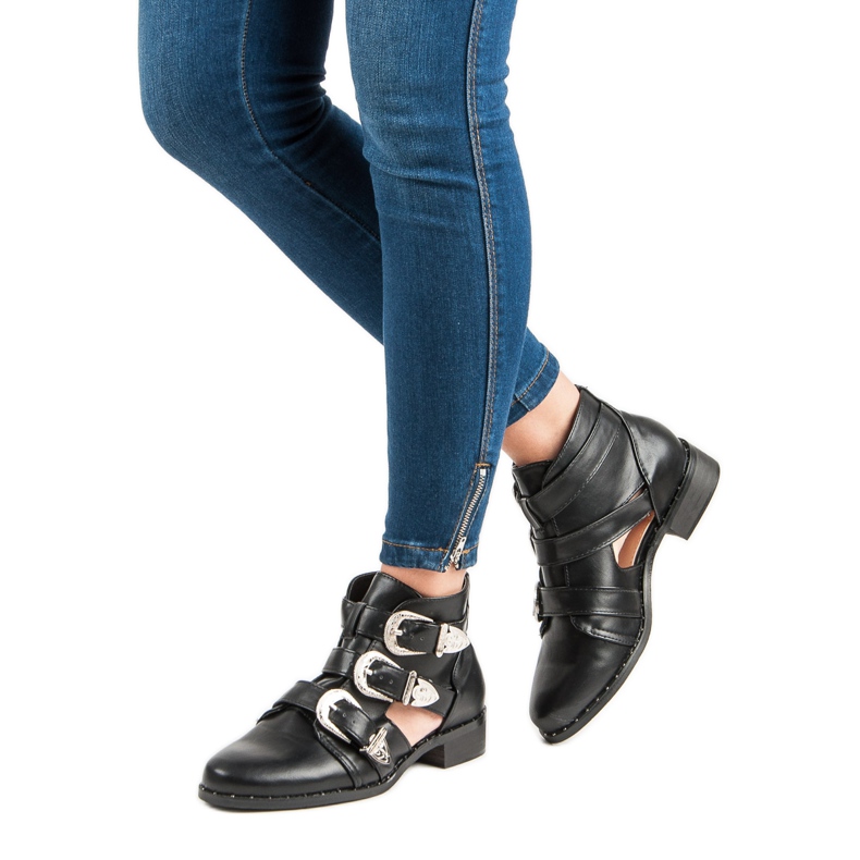 Botas femininas elegantes preto 1