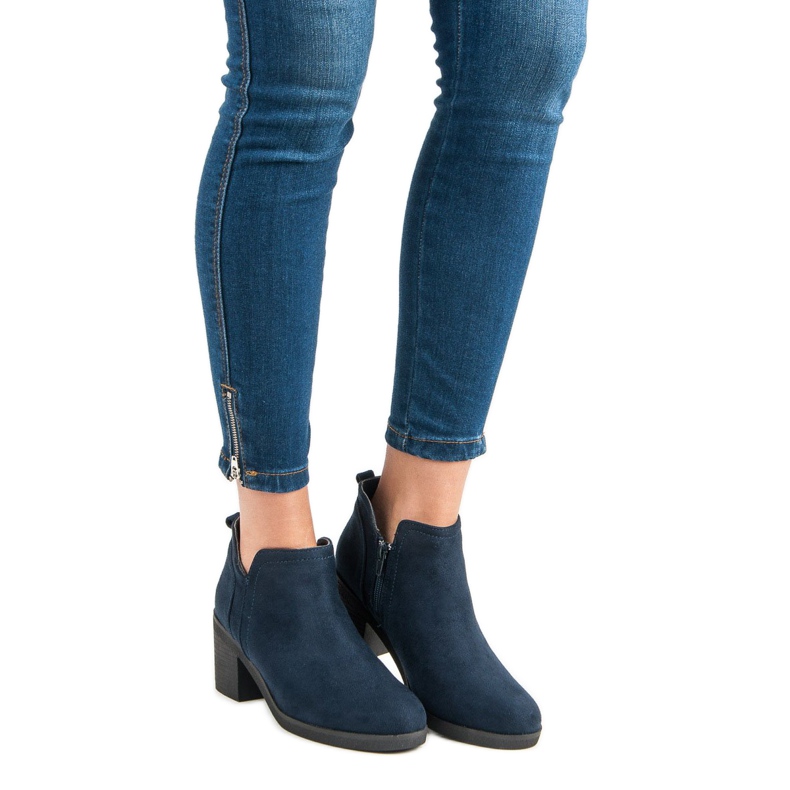 Ideal Shoes Botas de salto alto azul 1