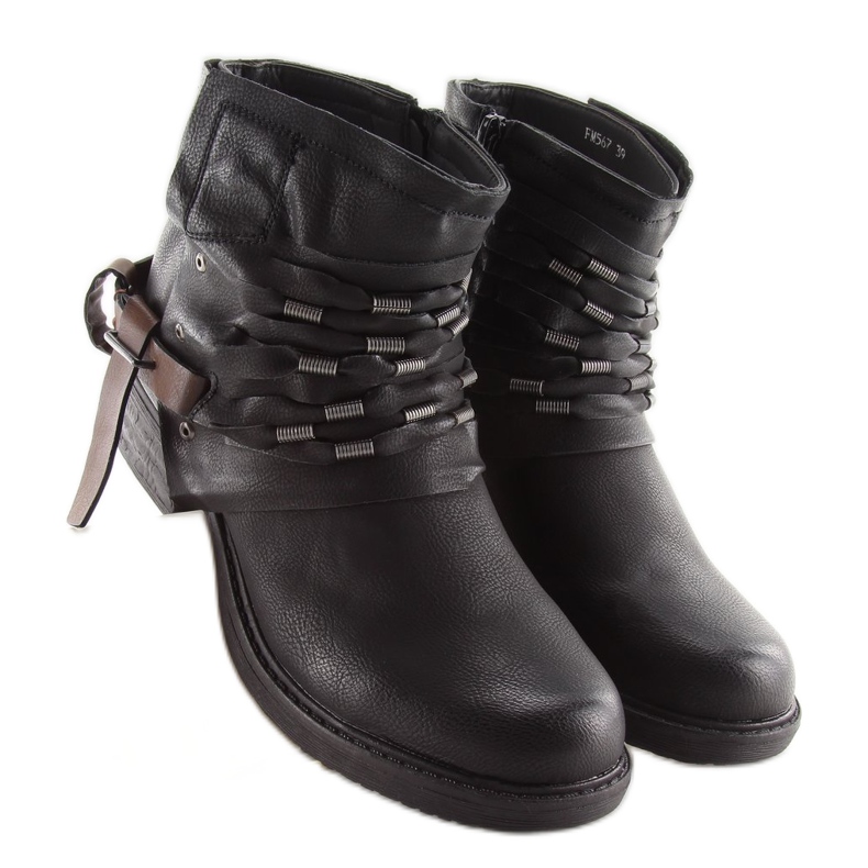 Botas de trabalho pretas para mulheres FM567 pretas preto 1