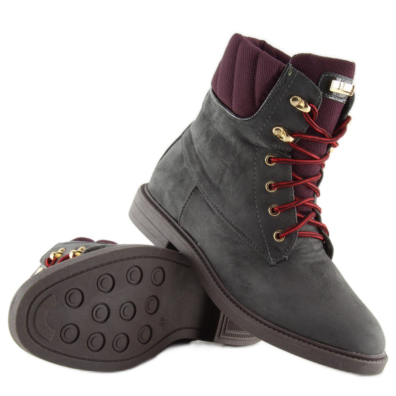 Botas atadas Timberki cinza AF36 cinza 1