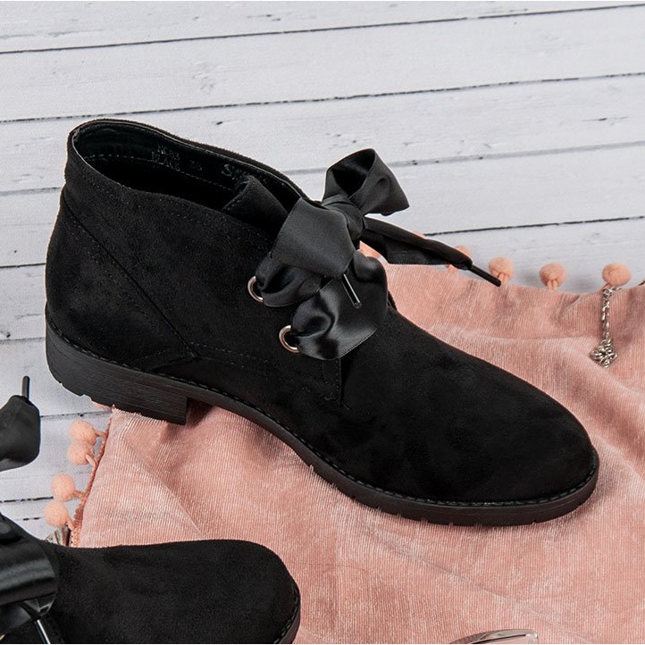 Seastar Botas de camurça com atacadores preto 2