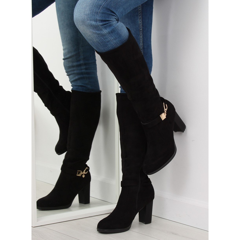 Botas pretas de salto alto GF-0s07 pretas preto 2 Botas pretas de salto alto GF-0s07 pretas preto 2