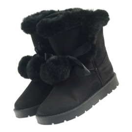 Emusy Mukluki negra com um pompom preto 3 Emusy Mukluki negra com um pompom preto 3