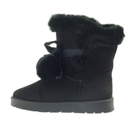 Emusy Mukluki negra com um pompom preto 2 Emusy Mukluki negra com um pompom preto 2