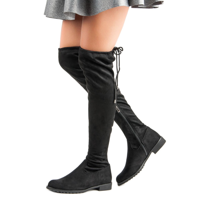 Bello Star Botas pretas acima do joelho preto 2