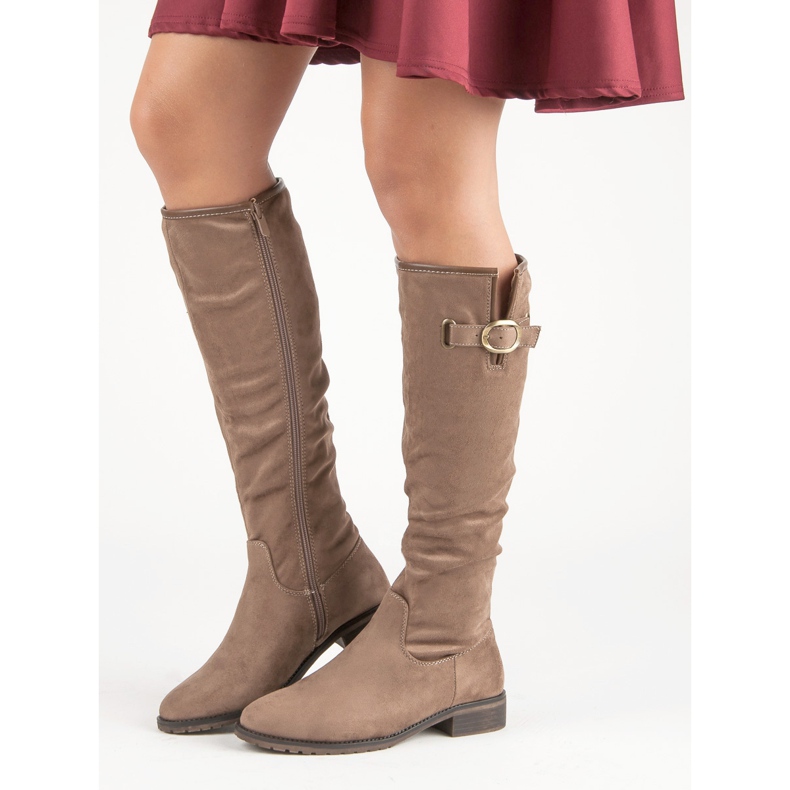 Super Me Botas de camurça clássicas marrom 2