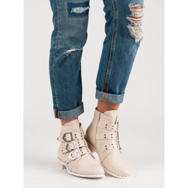 SDS Botas femininas de rock marrom 1