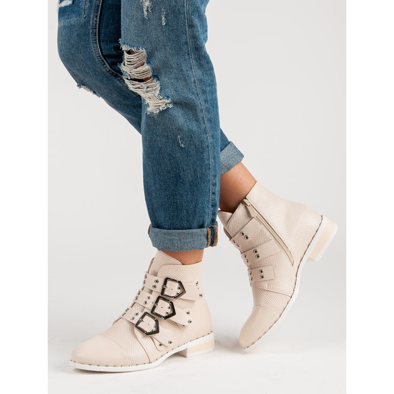 SDS Botas femininas de rock marrom 2