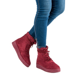 Anesia Paris Botas amarradas na plataforma vermelho 1