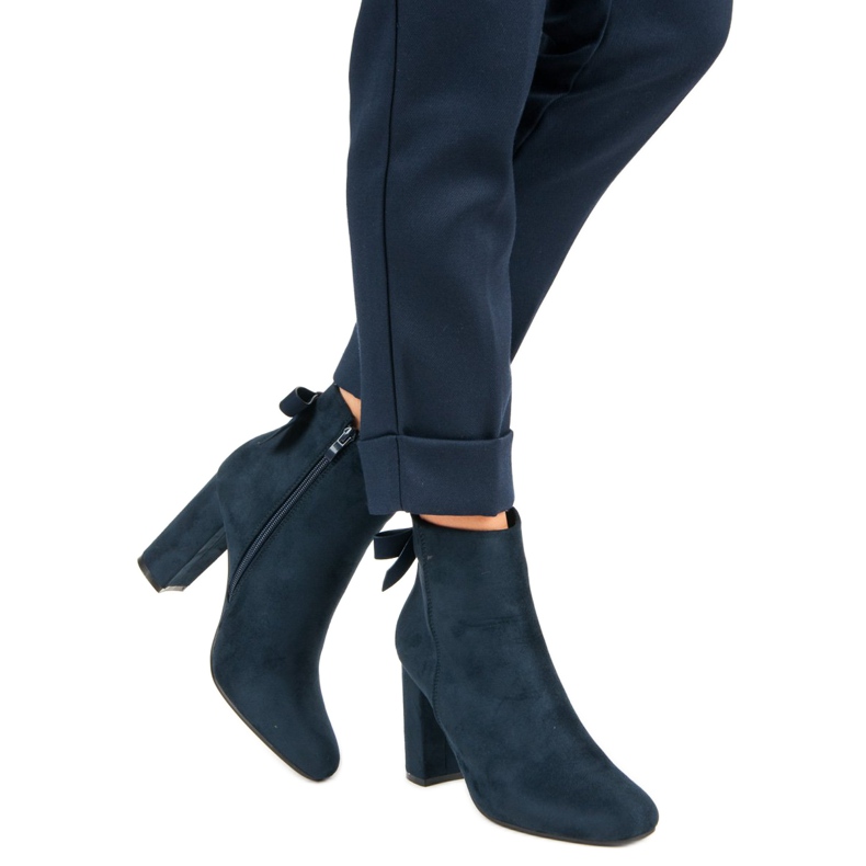 Ideal Shoes Botas elegantes azul marinho 1