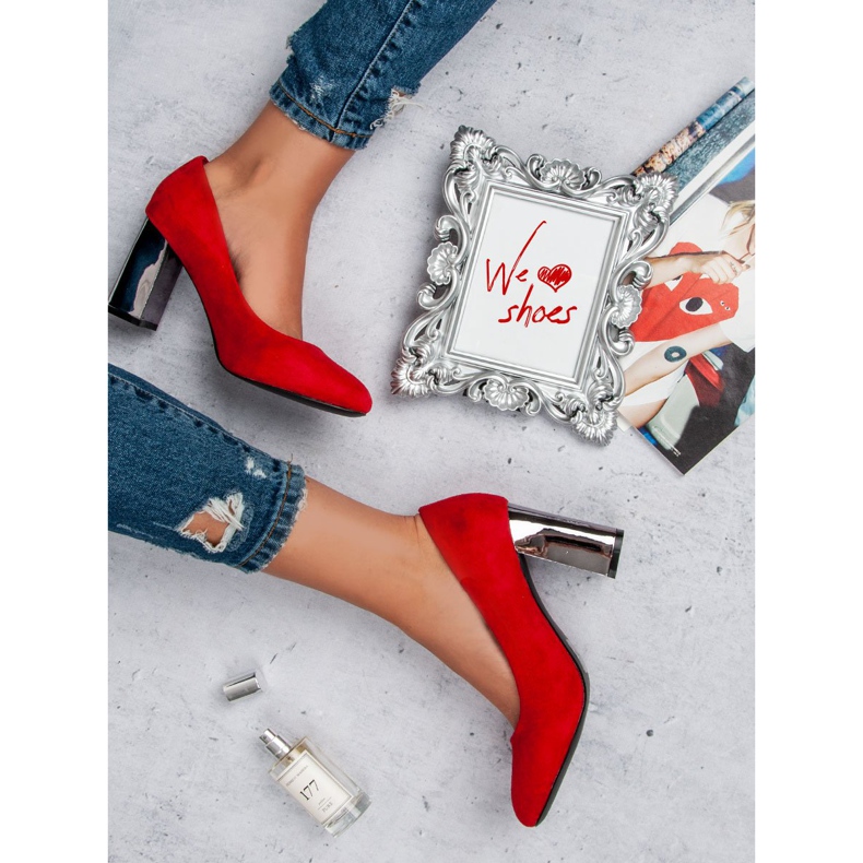 Bombas de camurça vermelha vermelho 1