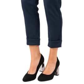 Bombas de camurça preta preto 1