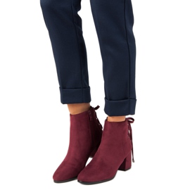 Botas femininas com amarração vermelho 2