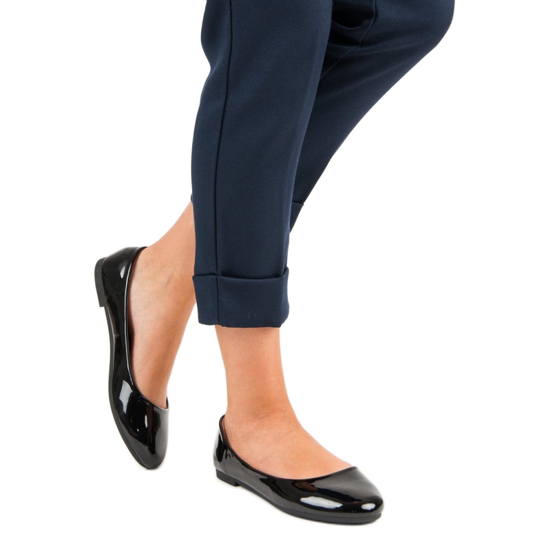 Top Shoes Bailarinas lacadas preto 1
