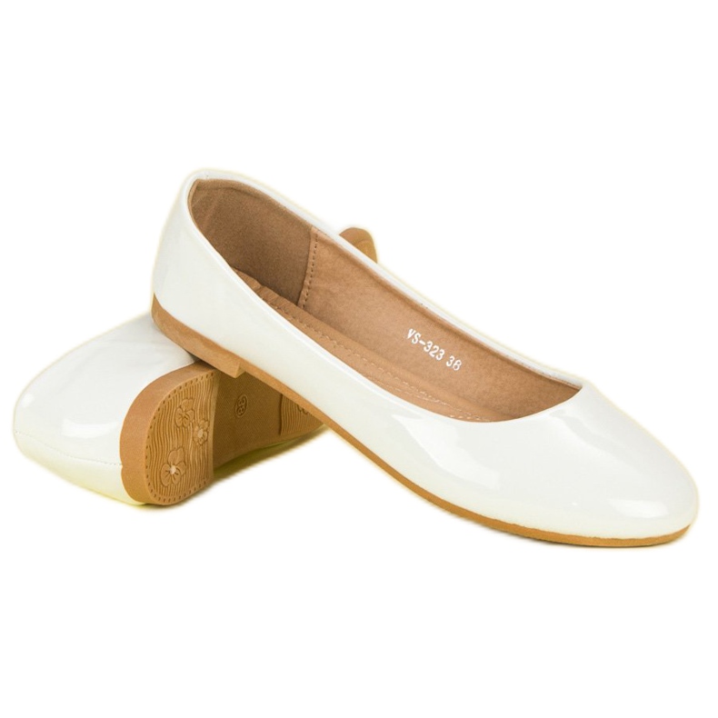 Top Shoes Bailarinas lacadas branco 1
