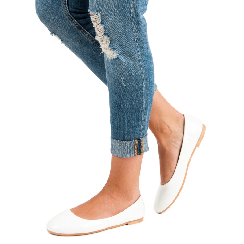 Top Shoes Bailarinas lacadas branco 2