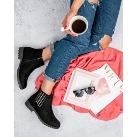 Queen Vivi Botas chelsea elegantes preto 1