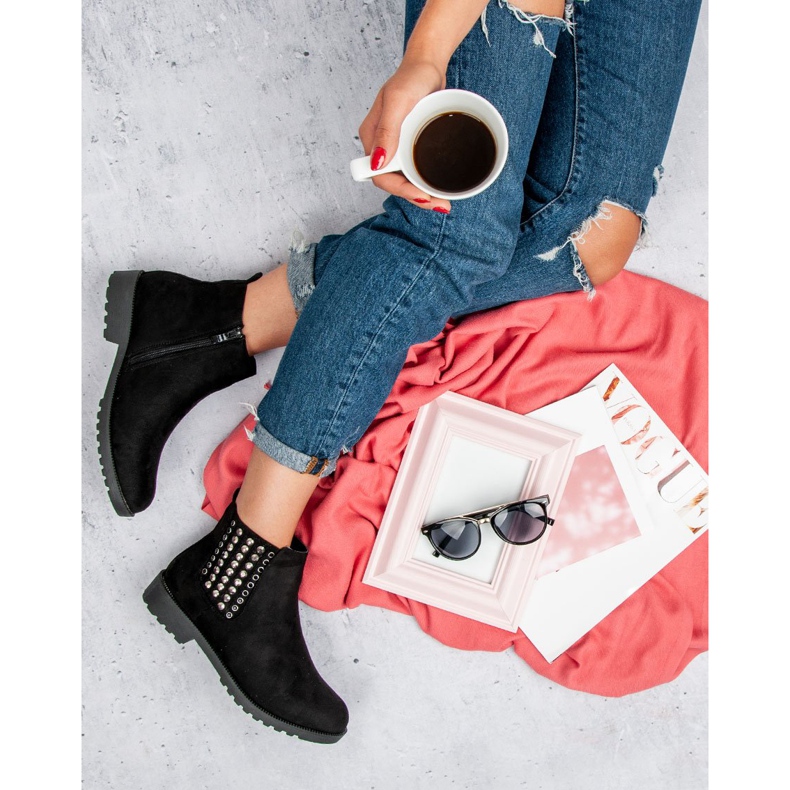 Queen Vivi Botas chelsea elegantes preto 1