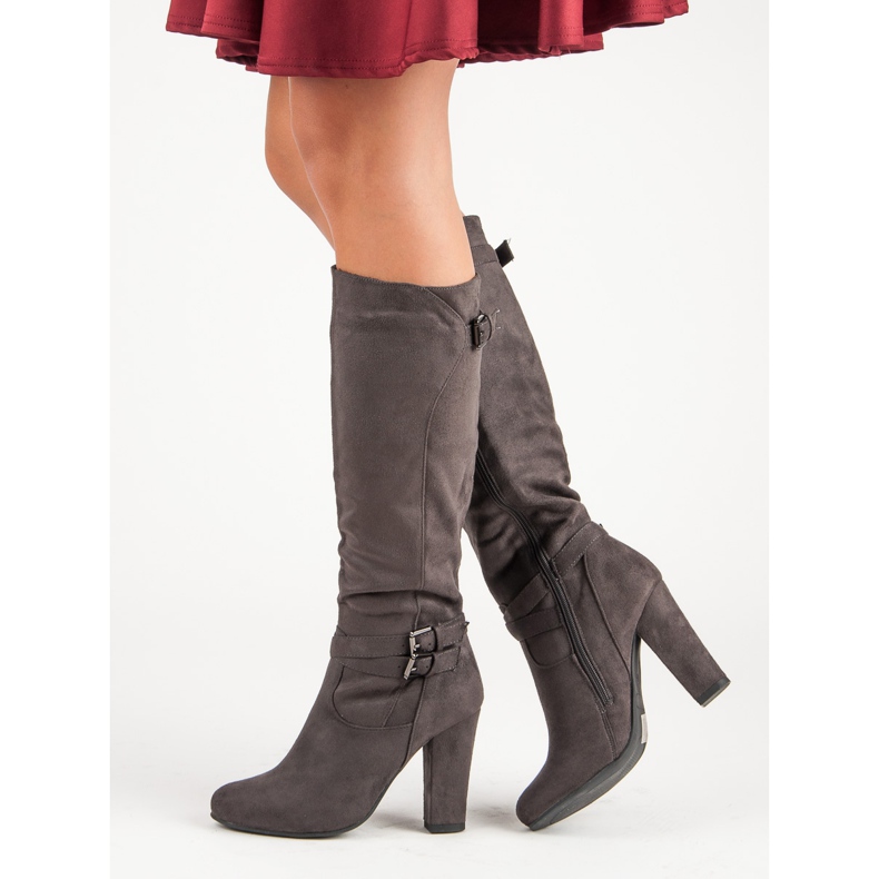 Groto Gogo Botas de camurça no poste cinza 1