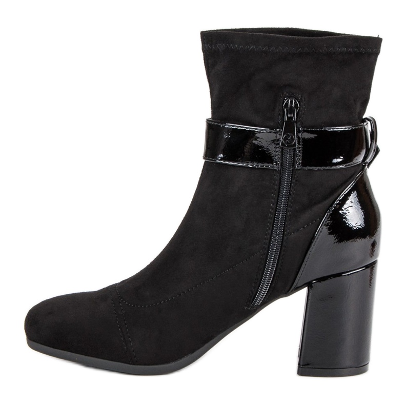 Kylie Botas elegantes de salto alto preto 1