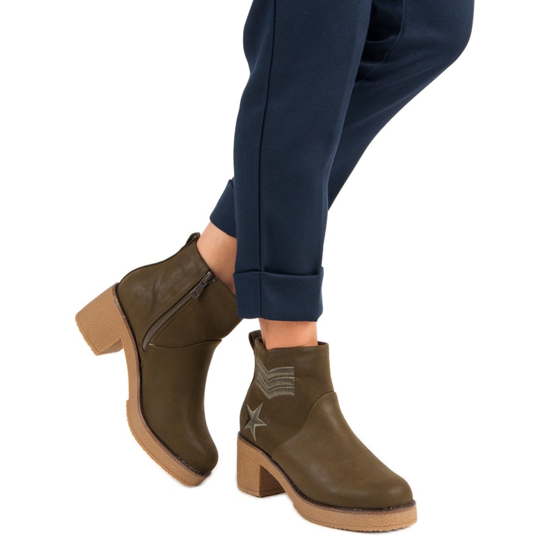 Kylie Botas femininas militares verde 1