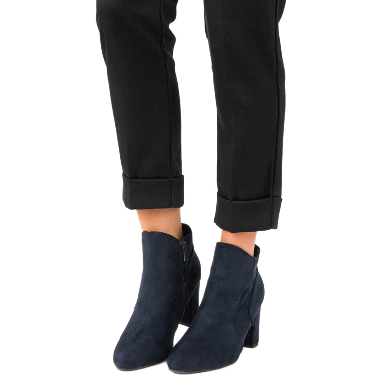 Kylie Botas de camurça elegantes azul 1