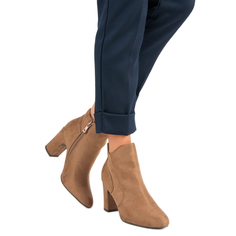 Kylie Botas de camurça elegantes marrom 1