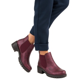 Queentina Botas Borgonha Chelsea vermelho 2
