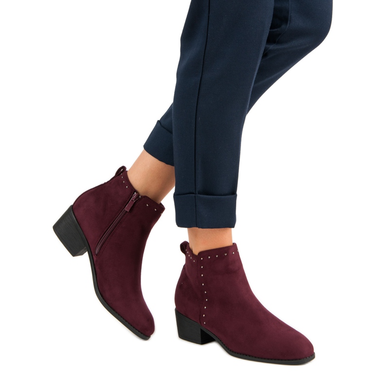 Nio Nio Botas cor de vinho vermelho 2
