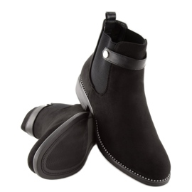 Botas pretas Chelsea para mulheres C-7203 pretas preto 2