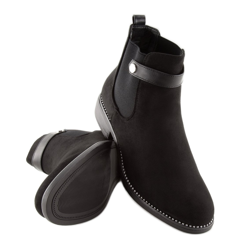 Botas pretas Chelsea para mulheres C-7203 pretas preto 2