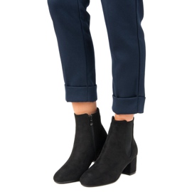 Top Shoes Botas de cano alto em camurça preto 2