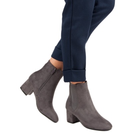 Top Shoes Botas de cano alto em camurça cinza 2