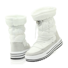 Botas esportivas de neve em pele DK branco 4