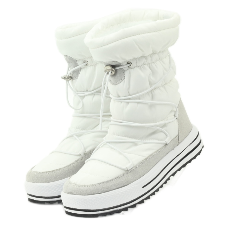 Botas esportivas de neve em pele DK branco 3