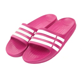 Chinelos Adidas Duramo Slide K Jr G06797 branco rosa 3 Chinelos Adidas Duramo Slide K Jr G06797 branco rosa 3